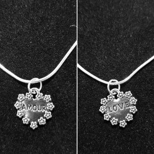 Double Sided Love \ Amour .925 Sterling Silver